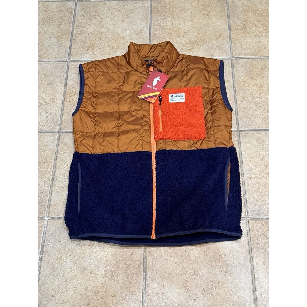 Cotopaxi Trico Hybrid Fleece Puffer Vest Mezcal Maritime Orange Blue Size Medium